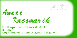 anett kacsmarik business card